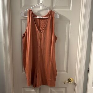 Double Zero Sleeveless V-Neck Tank Top - Burnt Orange